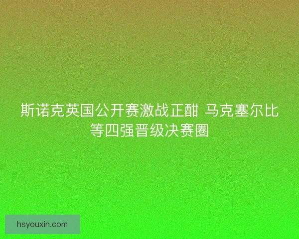 斯诺克英国公开赛激战正酣 马克塞尔比等四强晋级决赛圈